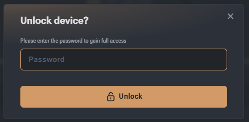 Password input for unlock
