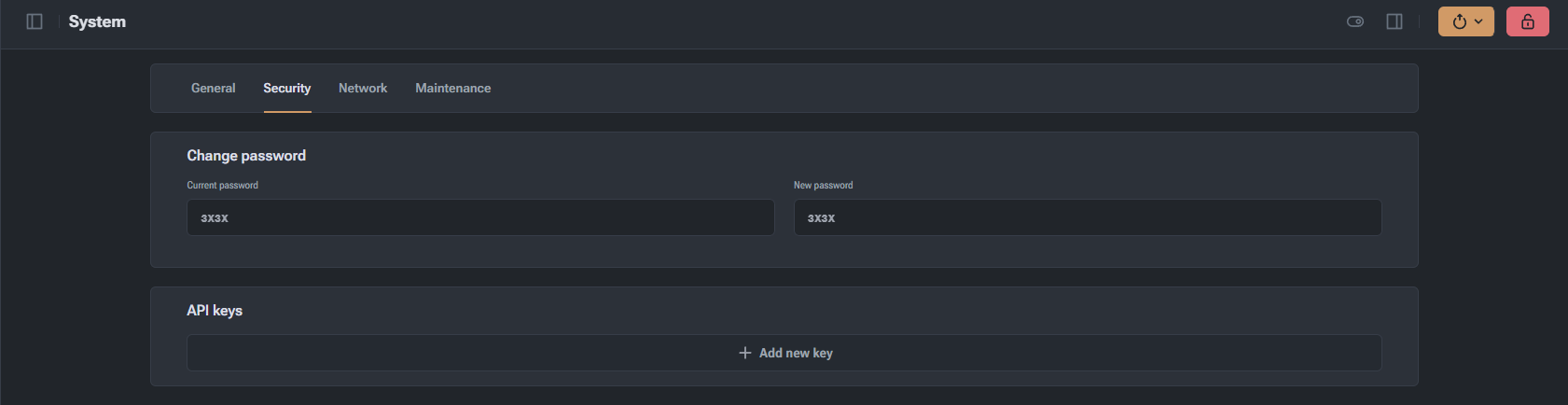 Security settings overview