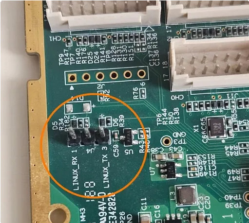 UART Connector on AMLogic Control Board