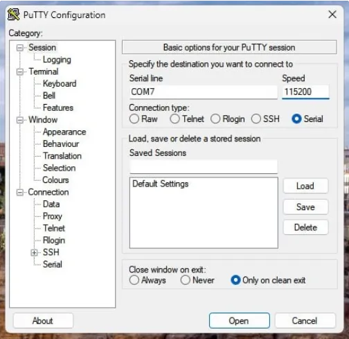 PuTTY Configuration