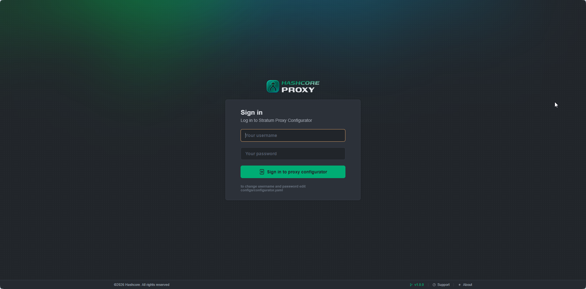 Authorization page